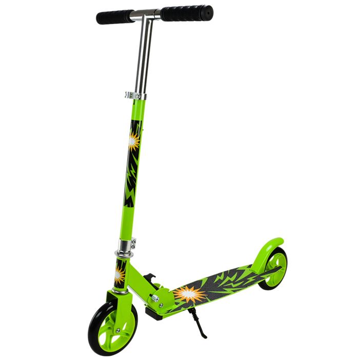 Самокат міський 2-х коліс.  сталевий, колеса 145 мм (ЗЕЛЕНИЙ)  фото 1