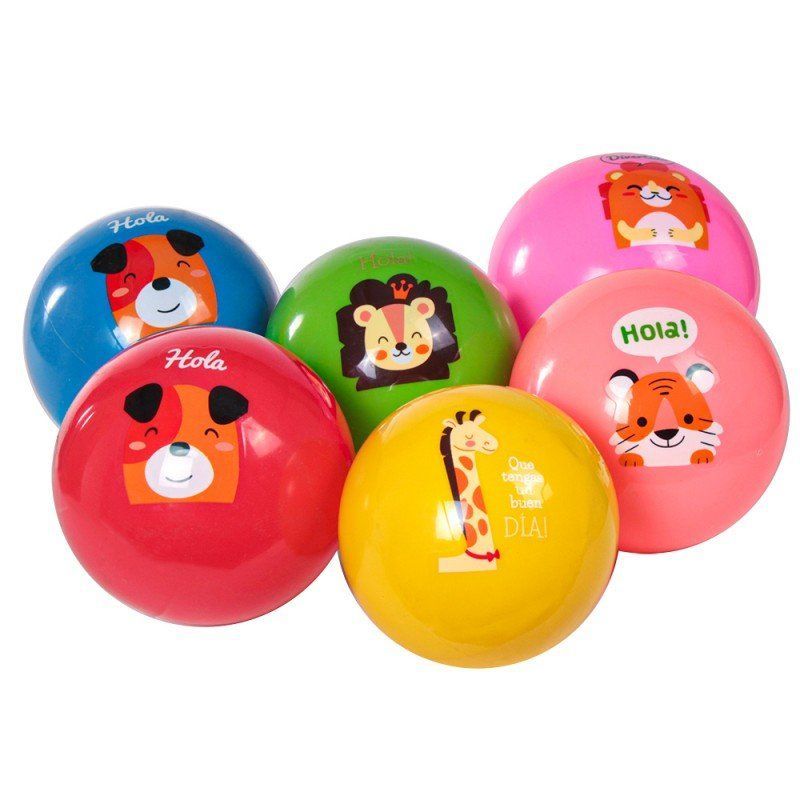 Уцінка.  Мʼяч дитячий "Звірята", 12,7 см, (мікс видів, малюнок трапляється рандомно), 3 штуки в сітці 1 м'яч з набору не надувається  фото 1