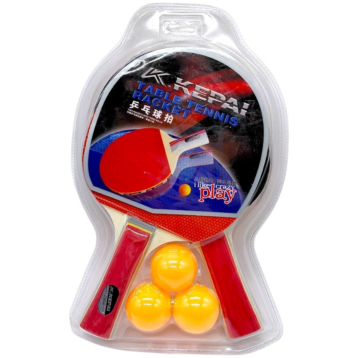 Ракетки для настільного тенісу з мʼячиками на блістері KEPAI KP-0235  фото 1