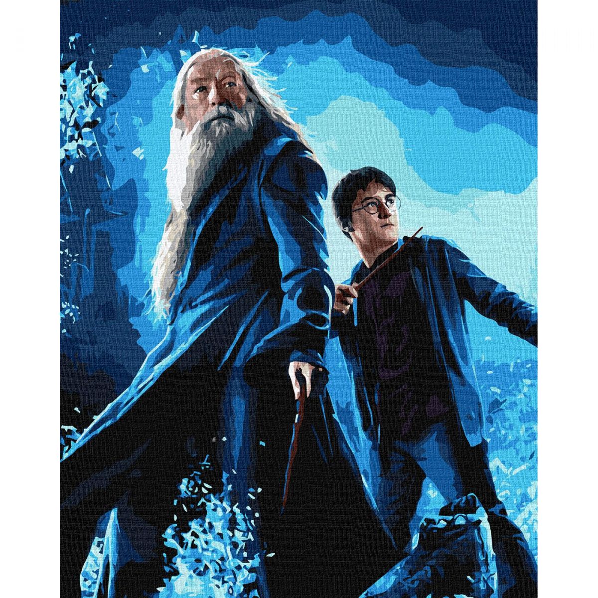 Картина за номерами з фарбами металік "Harry Potter: Гаррі та Дамблдор" 40х50см  фото 1