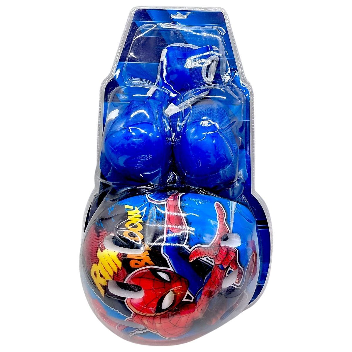 Набір захисного спорядження (шолом, наколінники, налокітники, захист долонь) "Людина-Павук" (СИНІЙ)  фото 1