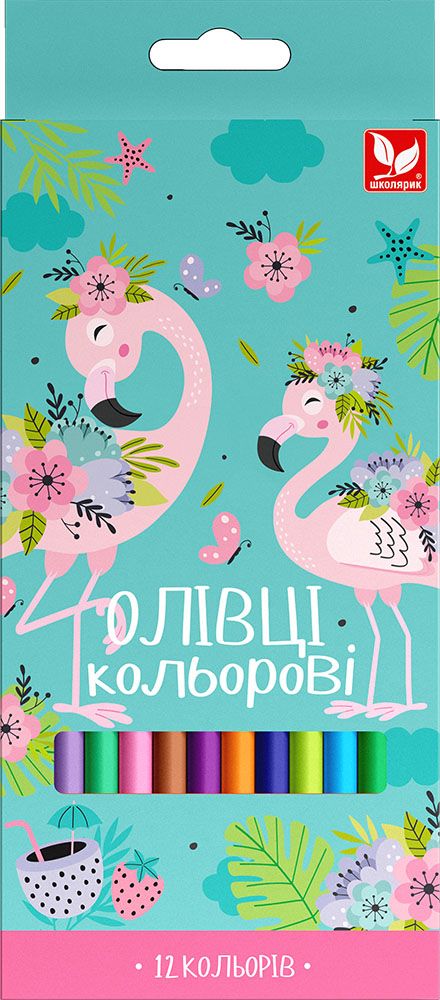 Олівці кольорові тригранні, 12 кольорів  фото 1