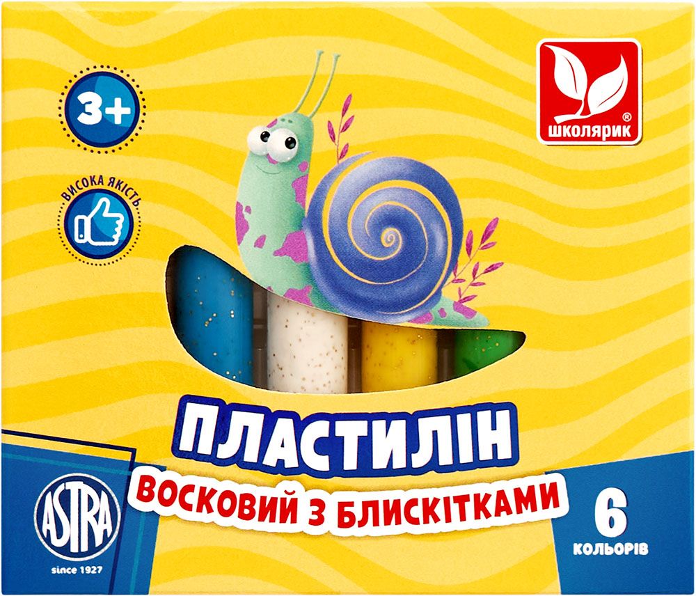 Пластилін круглий з блискітками 6 кольорів  фото 1