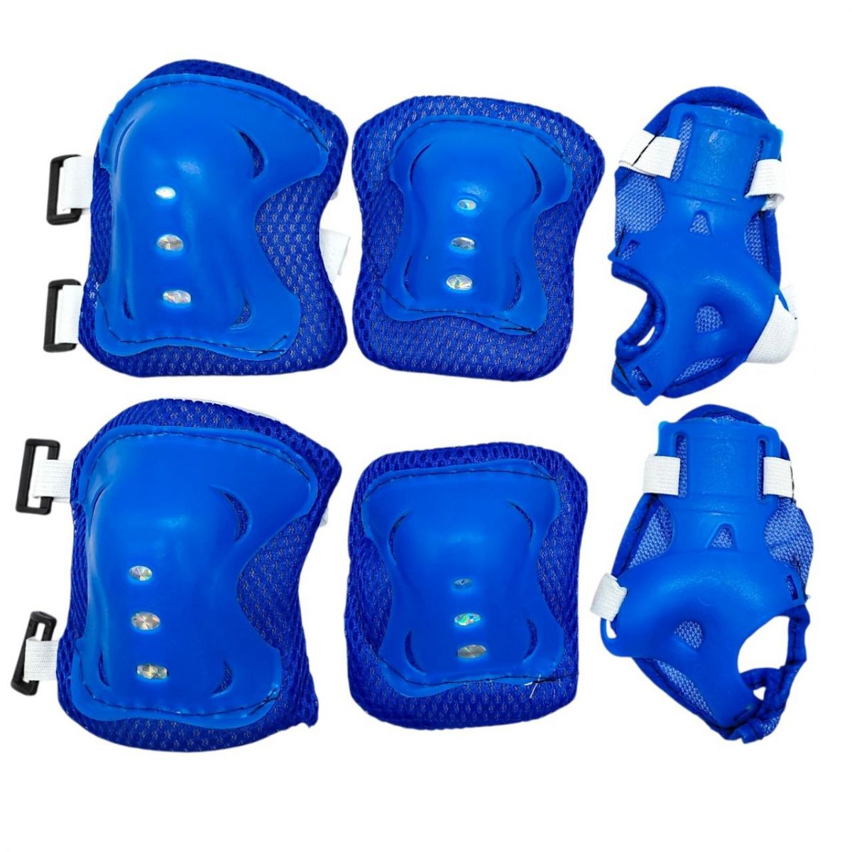 Захисний набір, налокітники, наколінники, запястя, у сітцІ (СИНІЙ)  фото 1