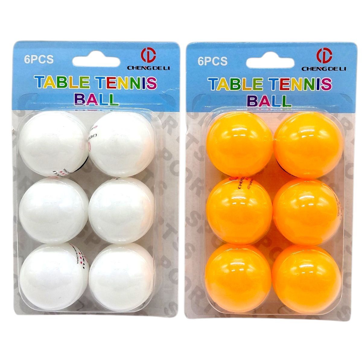 Мʼячики для тенісу, матеріал ABS, 2 кольори, 6 шт в упак.  слюда (мікс)  фото 1