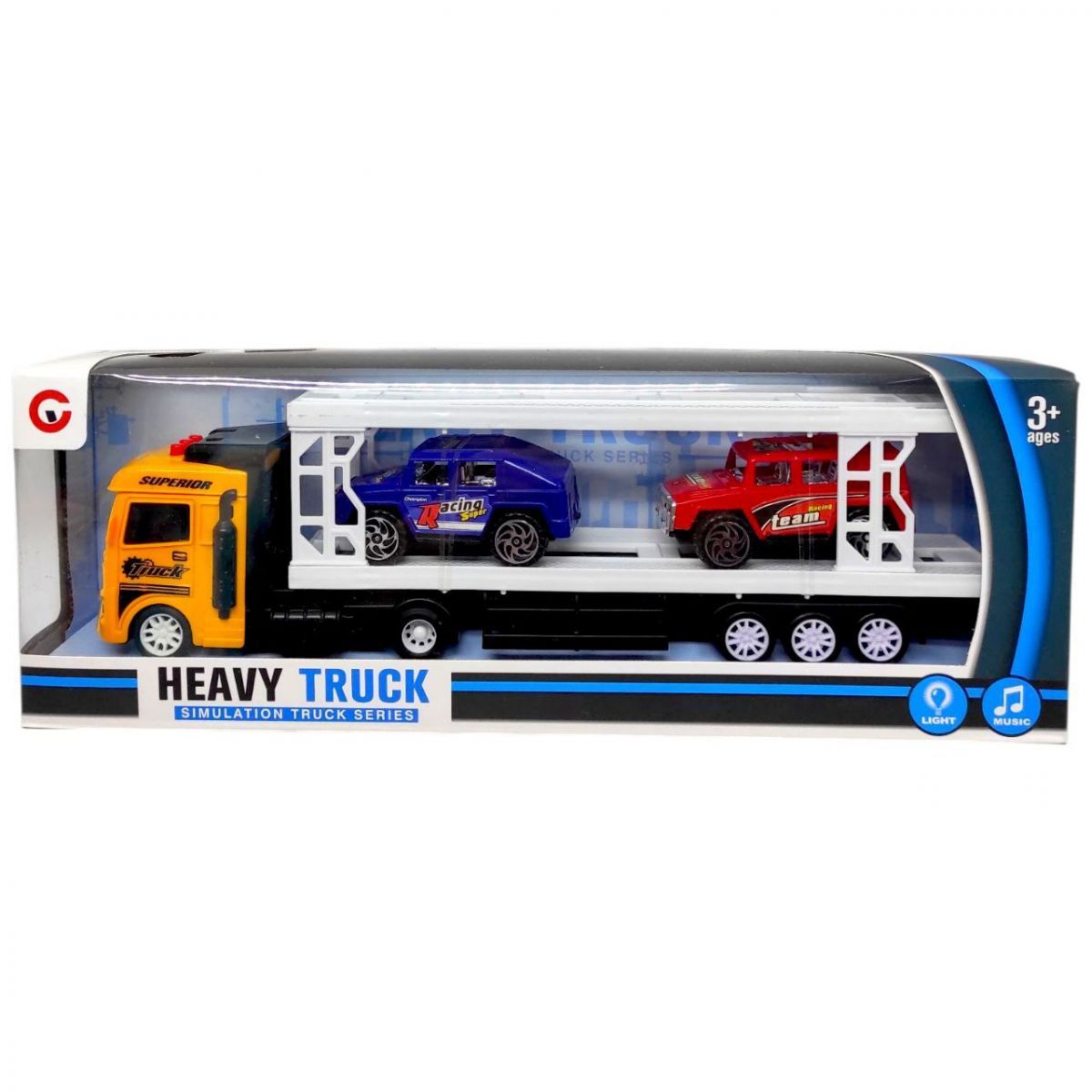 Уцінка.  Автовоз інерційний 99A6-1C в коробці р. 35x6,5x12 см YG Toys Пошкоджена упаковка  фото 1