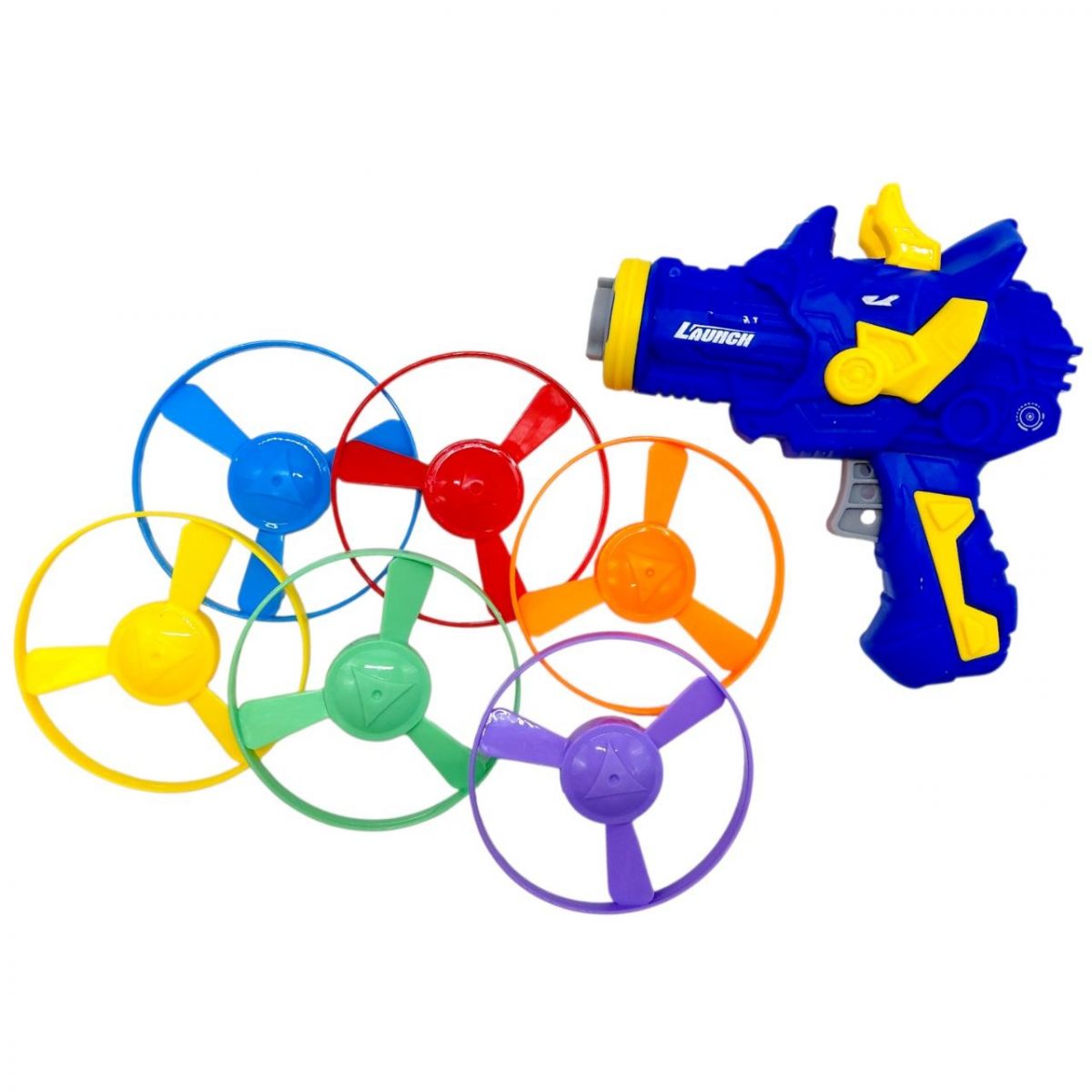 Пістолет -запускачка "Динозавр", 6 дисків у пакеті (СИНІЙ)  фото 1