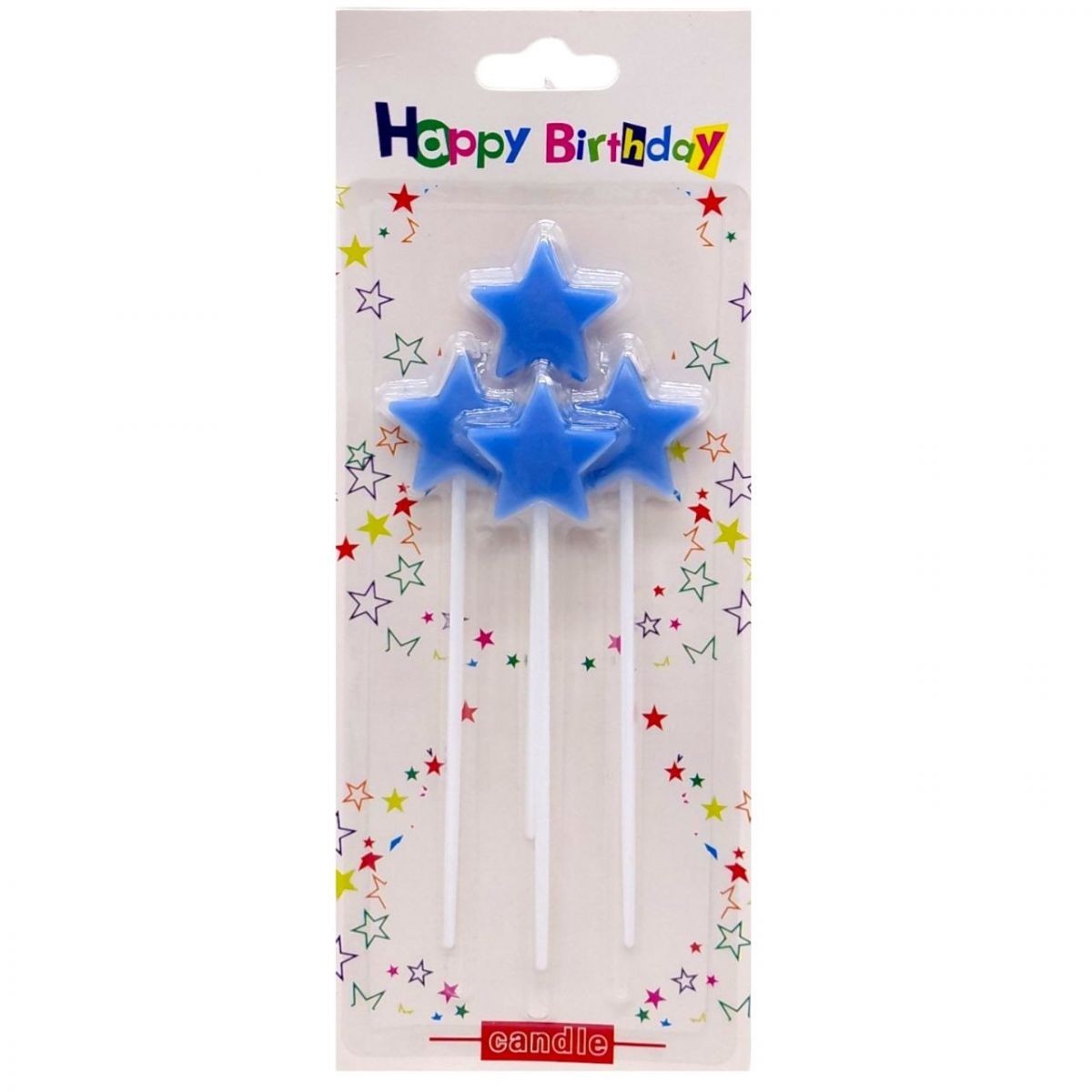Набір свічок для торта Зірочки 4шт (СИНІ)  фото 1