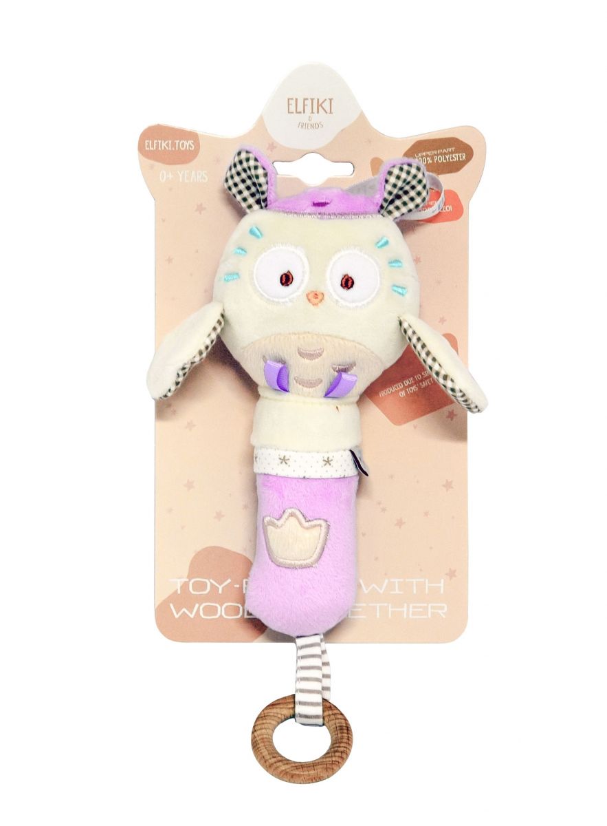 Іграшка - брязкальце сова Miя, ELFIKI  фото 1