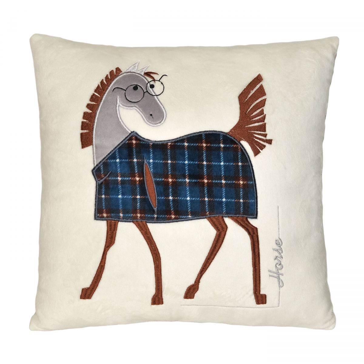 Мʼяка іграшка - подушка "Кінь в окулярах"  фото 1