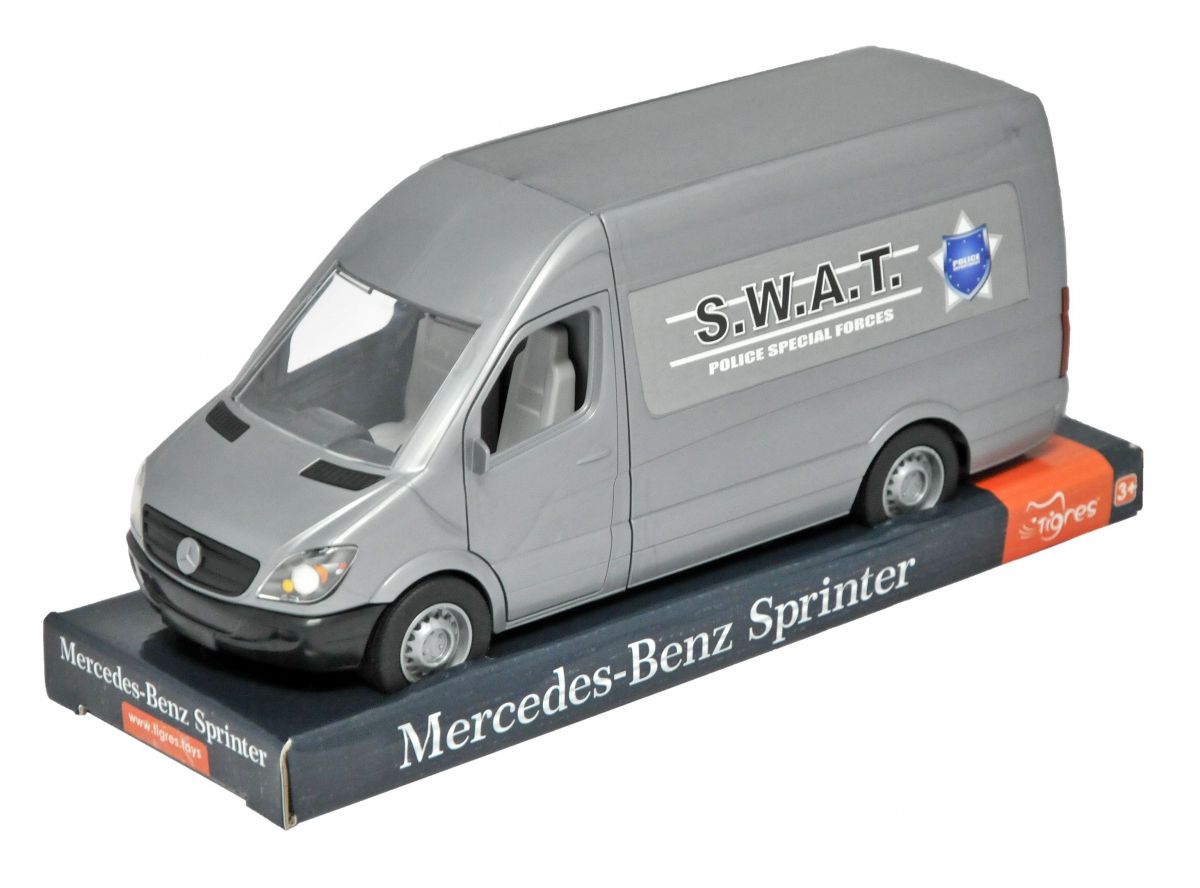 Автомобіль Mercedes-Benz Sprinter вантажний (сірий) на планшетці, Tigres  фото 1