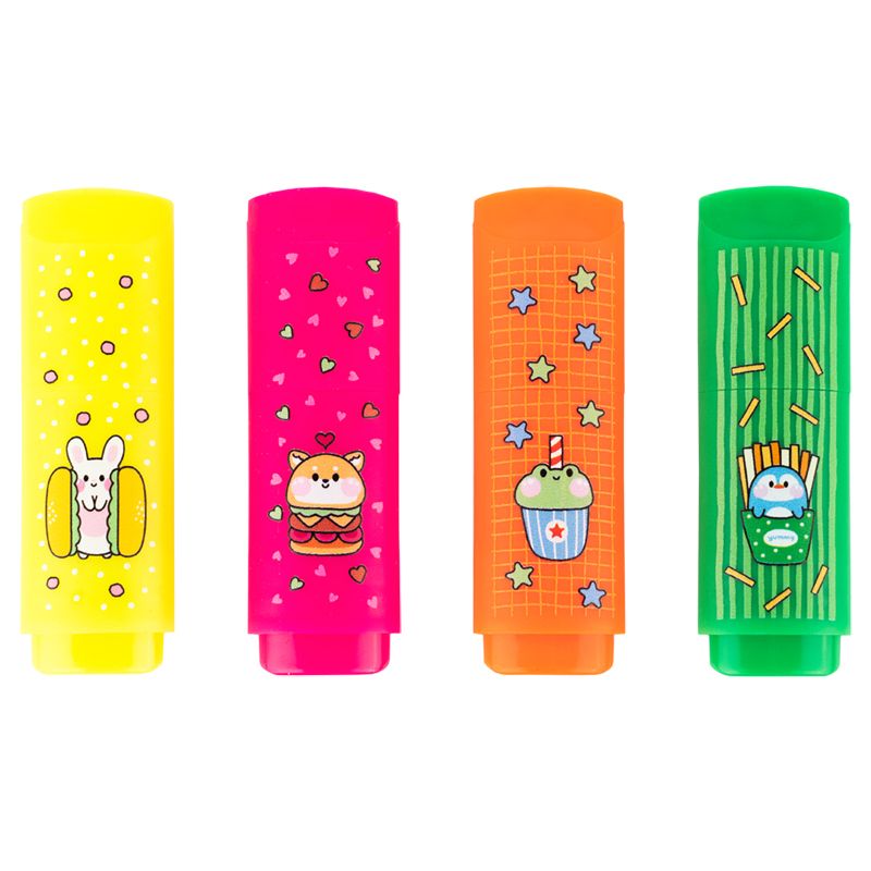 Маркер Highlighter, Kite, набір 4-х, неон  фото 1