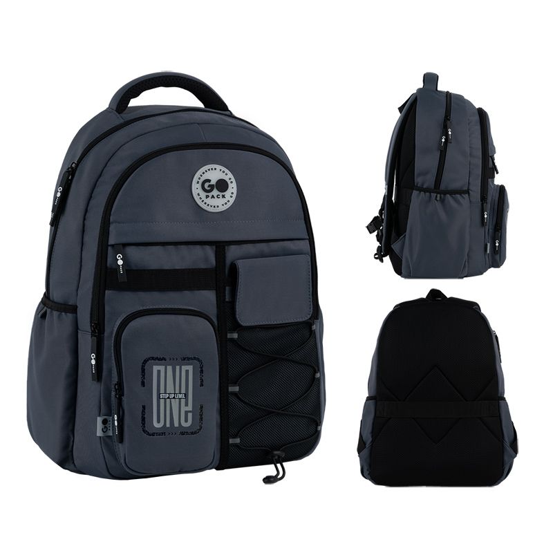 Рюкзак GoPack Education Teens 184 темно-сірий  фото 1