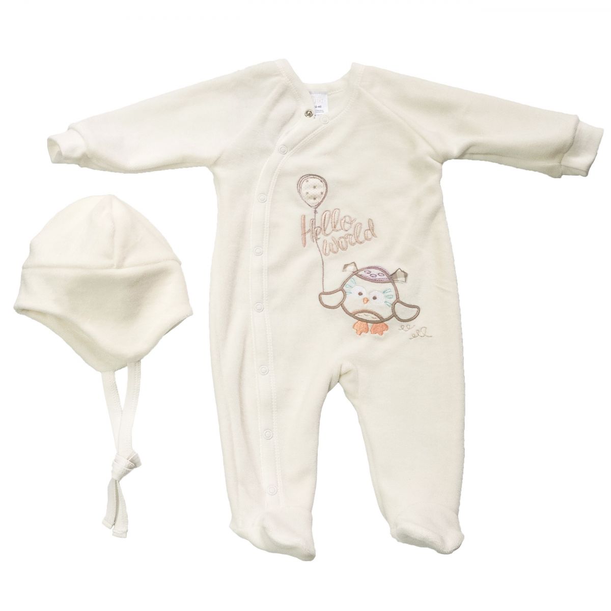 Комбінезон велюровий з шапочкою Міа, р.  68  фото 1