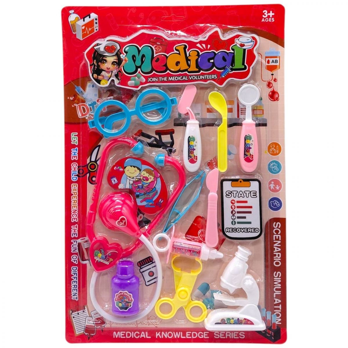 Лікар набір медицинський на планшетці, (ЧЕРВОНИЙ)  фото 1