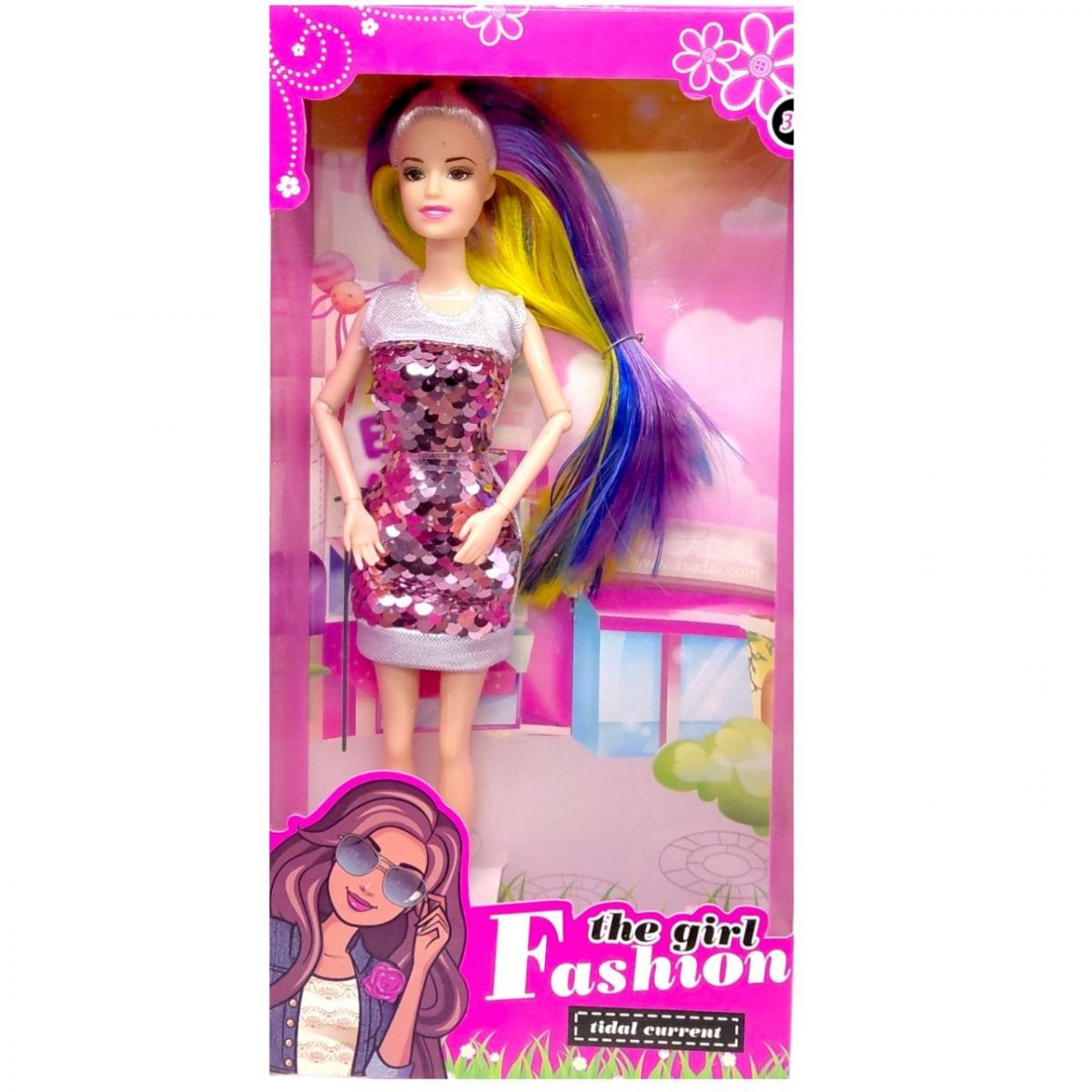 Лялька в сукні з паєтками (РОЖЕВА)  фото 1