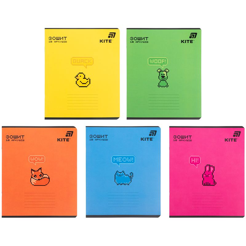 Зошит 18 арк. , лін. , софт тач + УФ лак об'ємний, Kite OC  фото 1