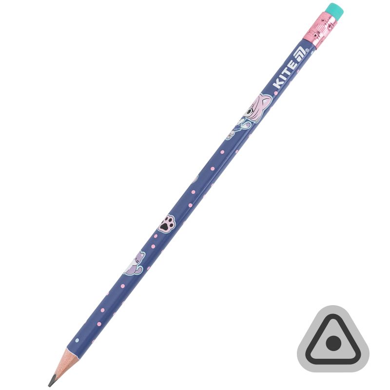 Олівець графітний з гумкою, тригранний Be Friends  фото 1