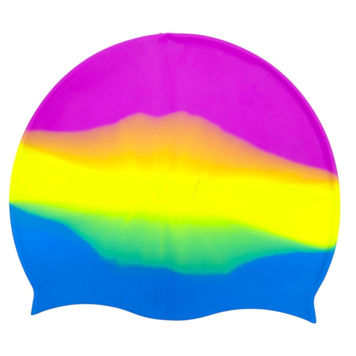 Шапочка для плавання силіконова, у пакеті (РОЖЕВО-РАЙДУЖНА)  фото 1