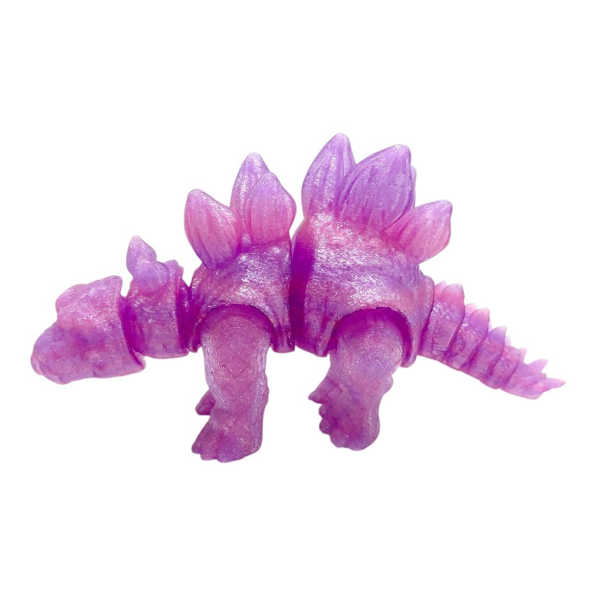 Іграшка рухлива 3D Динозавр 18 см, Стегозавр (ПРОЗОРО-РОЖЕВИЙ)  фото 1