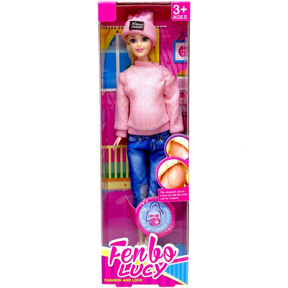 Кукла беременная "Fenbo Lucy" 29 см (РОЗОВАЯ)  фото 1
