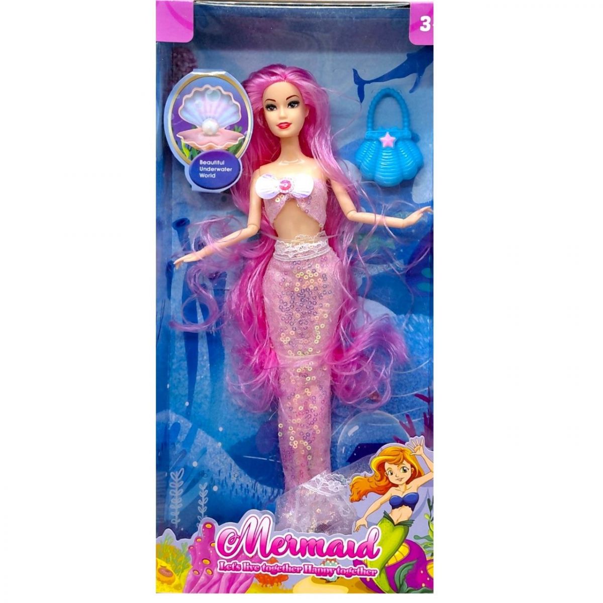 Лялька русалка "Mermaid" 30см (РОЖЕВА)  фото 1