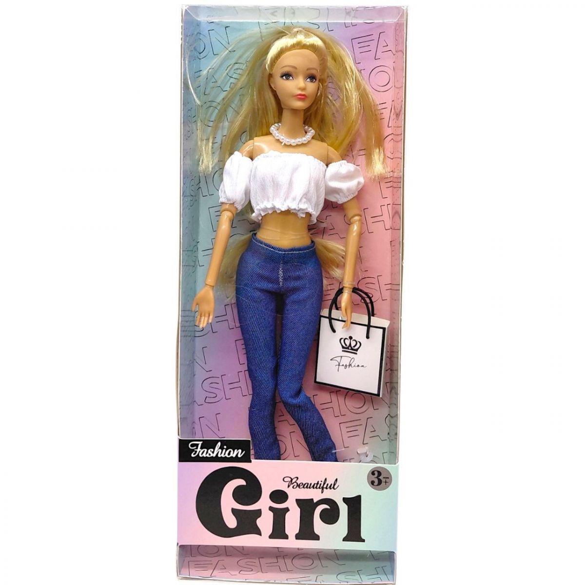 Кукла "Beautiful Girl" в стильном образе, 29см (БЕЛАЯ)  фото 1