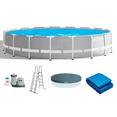 Intex Басейн каркасний (об'єм:24311л, розмір:549х122см, насос 220V: 5687 л/год, драбина, тент, підстилка  фото 1