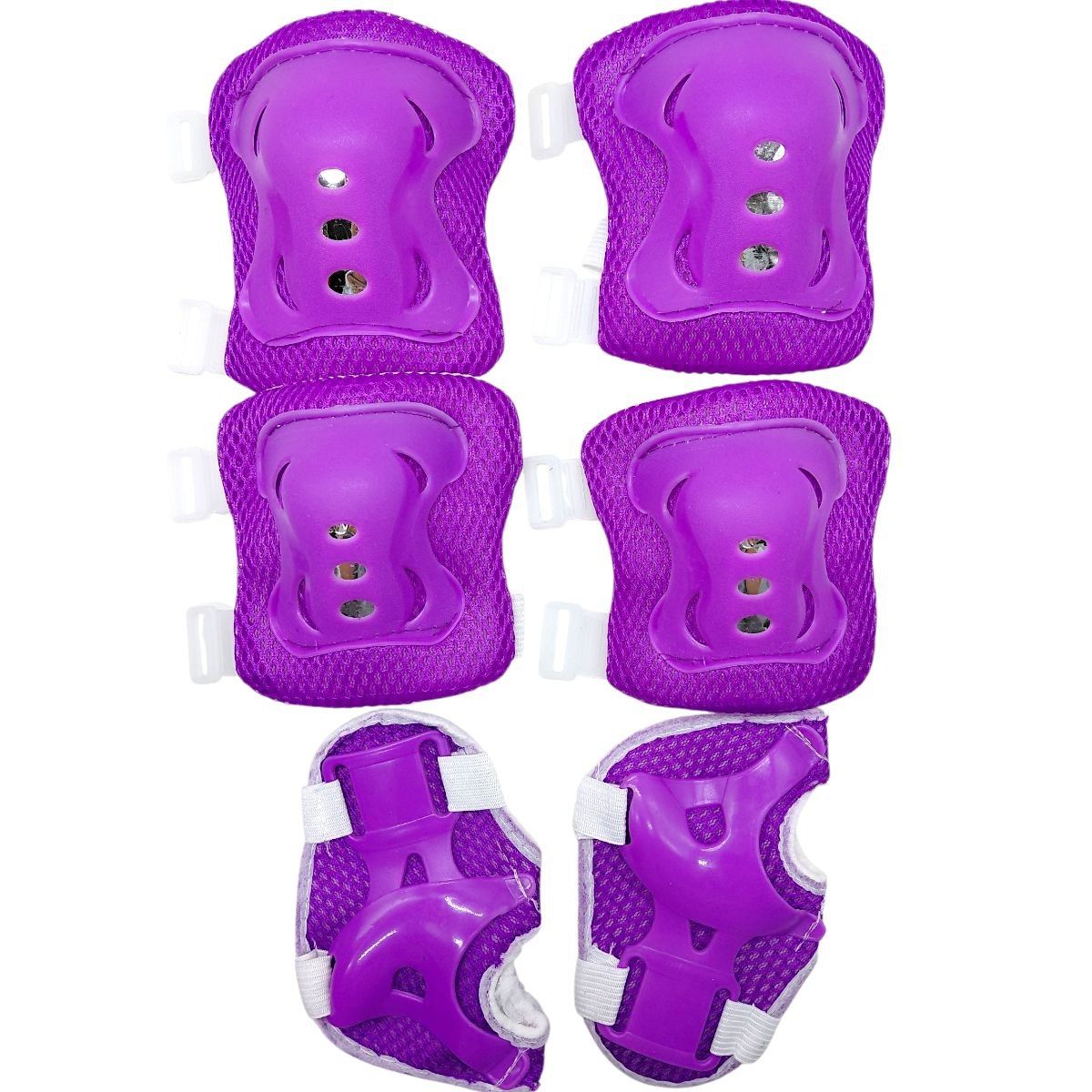Защитное снаряжение: нарукавники, наколенники с липучками в сетке (фиолетовый)  фото 1
