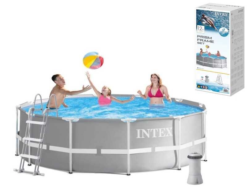 Intex Басейн каркасний (об`єм :8592л (90), розмір:366смх99см. , сходи, насос-фільтр (2006 л/год, драбина), в коробці  фото 1