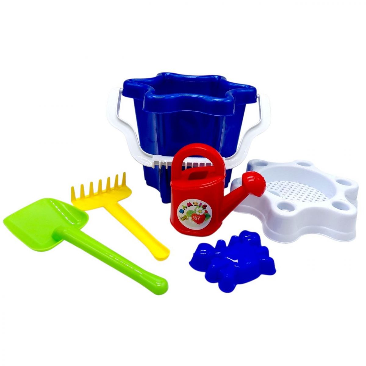 Відро "Квіточка" з лійкою і пісочним набором (СИНЄ)  фото 1