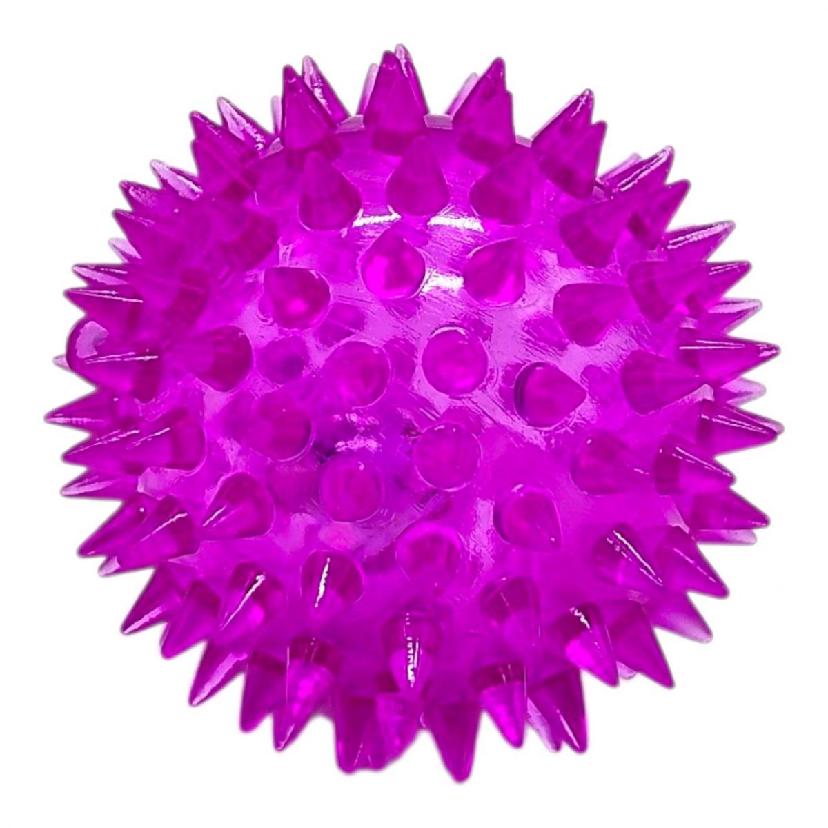 Мяч-ежик резиновый со светом (Фиолетовый)  фото 1