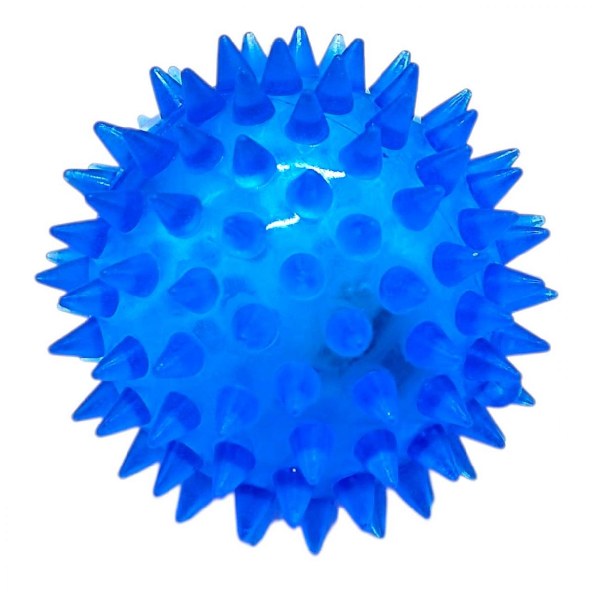 Мʼяч-їжачок гумовий зі світлом (СИНІЙ)  фото 1