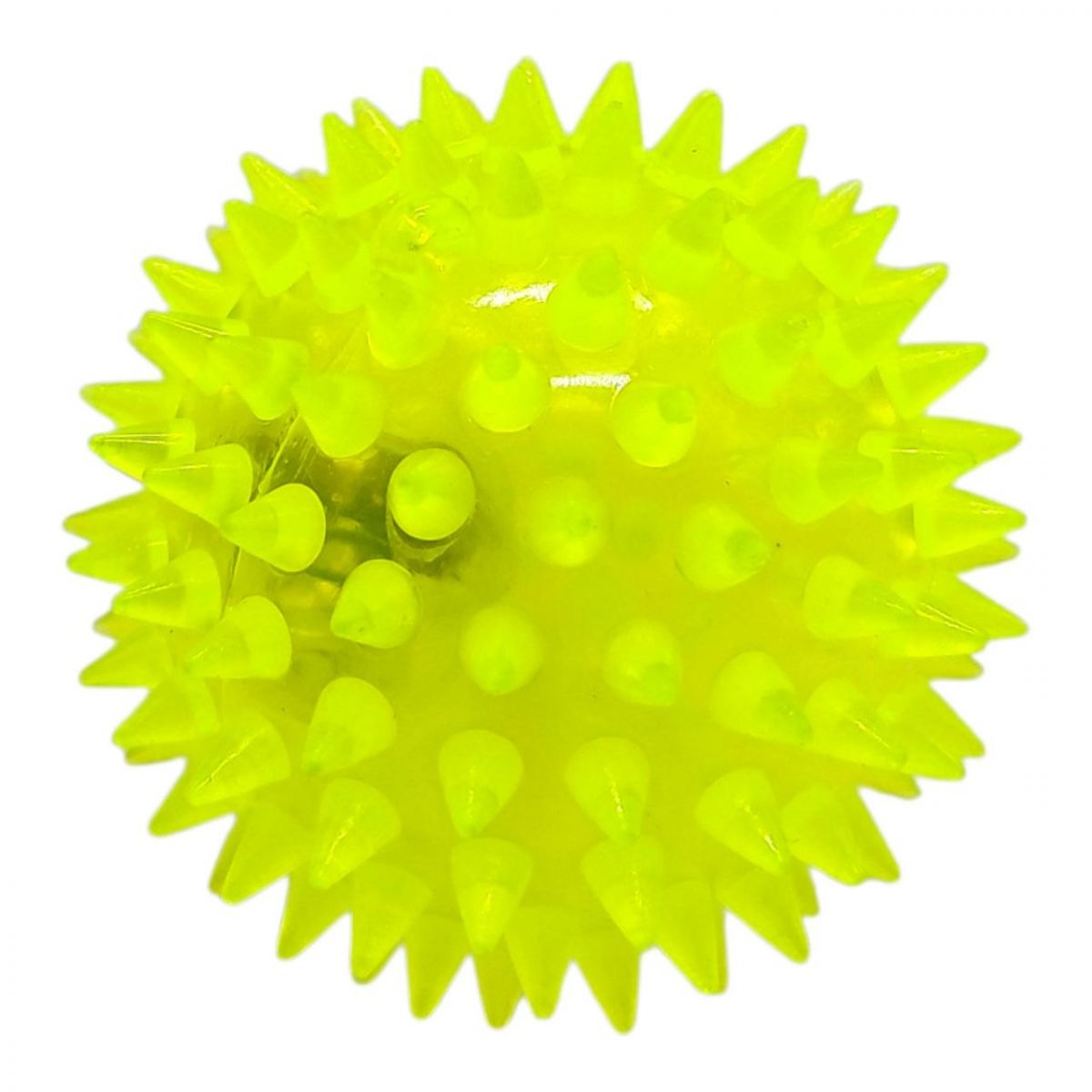 Мʼяч-їжачок гумовий зі світлом (ЖОВТИЙ)  фото 1