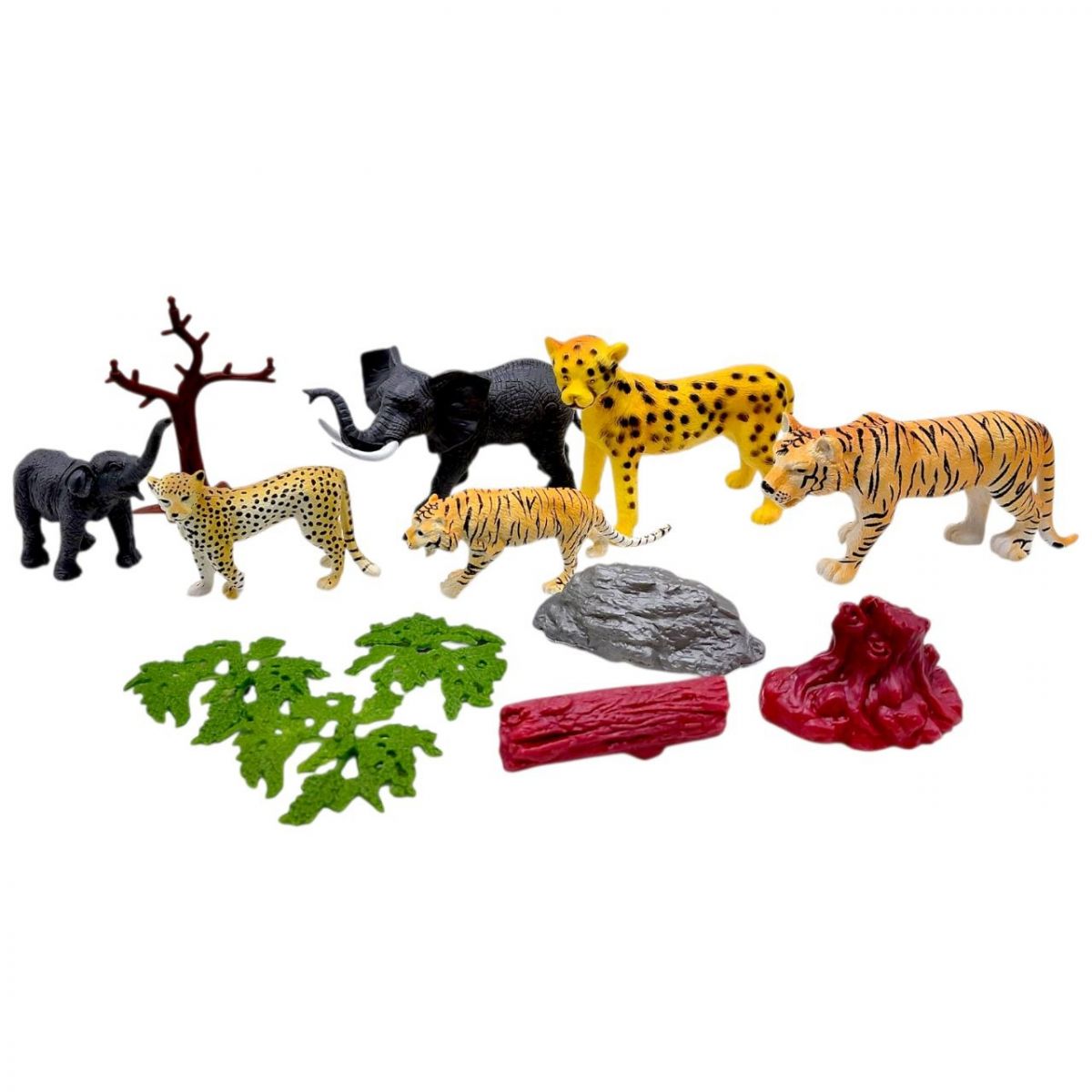 Набор животных "Дикие животные" (фигурок, декорации, средняя длина 11 см, в пакете)  фото 1