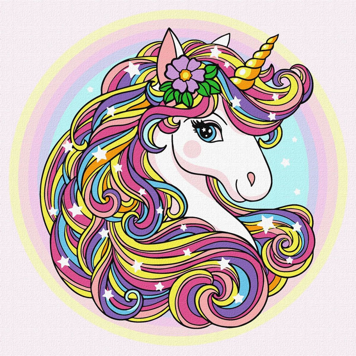 Картина по номерах "Стильна єдиноріжка" 25х25см  фото 1