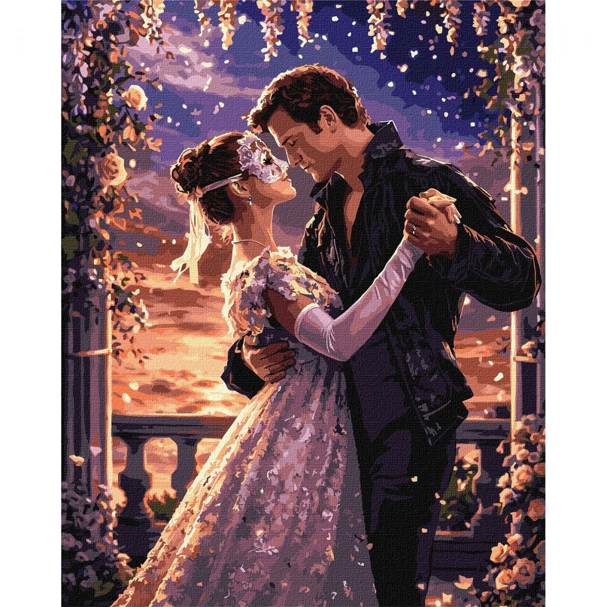 Картина по номерах "Поцілунок під маскою" 40х50см  фото 1