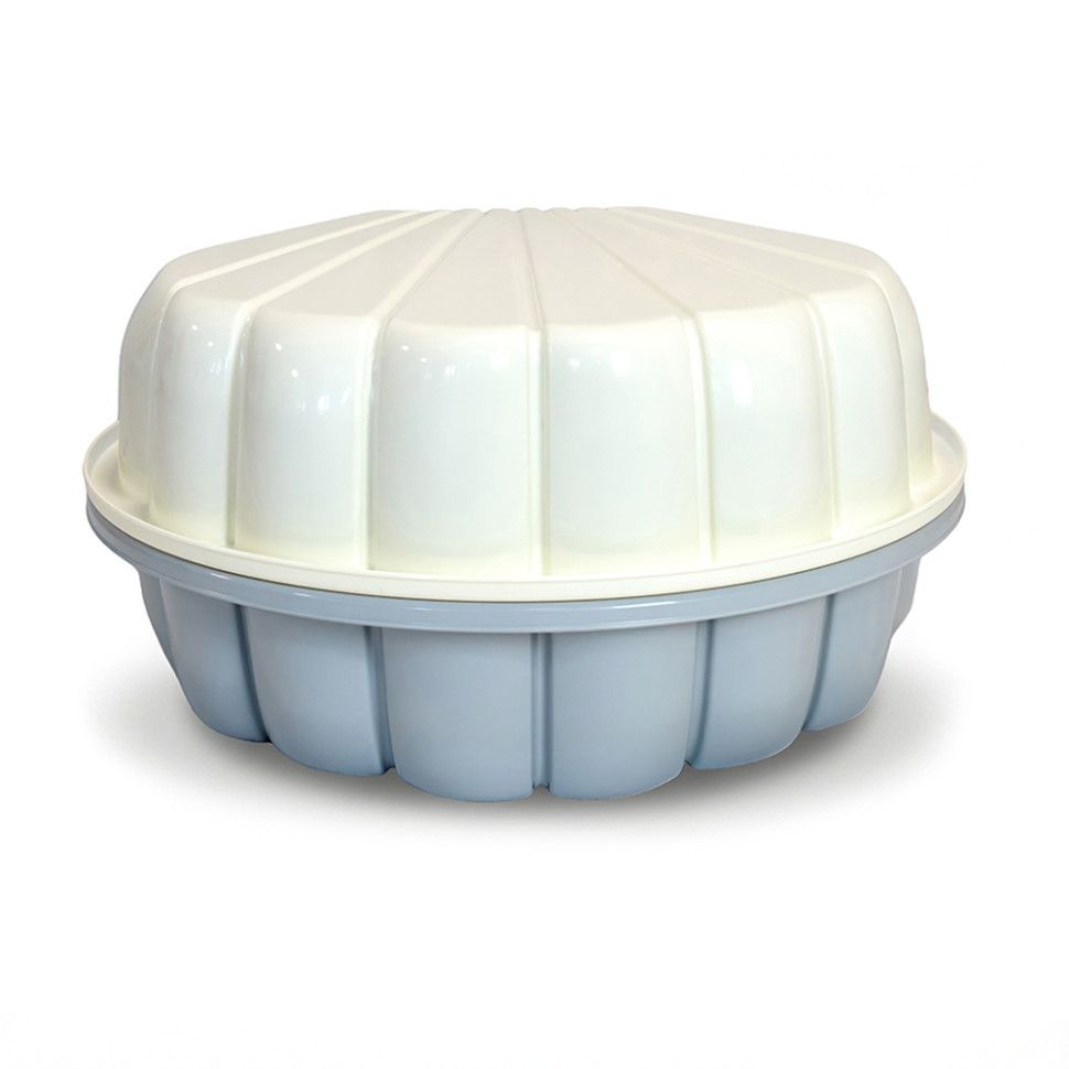 Песочница-бассейн "Ракушка", кремовая/св.  серый (81х81х20 см)  фото 1