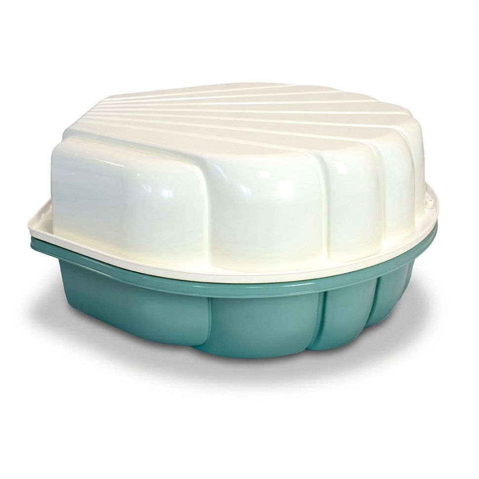 Песочница-бассейн "Ракушка", кремовая/мята (81х81х20 см)  фото 1