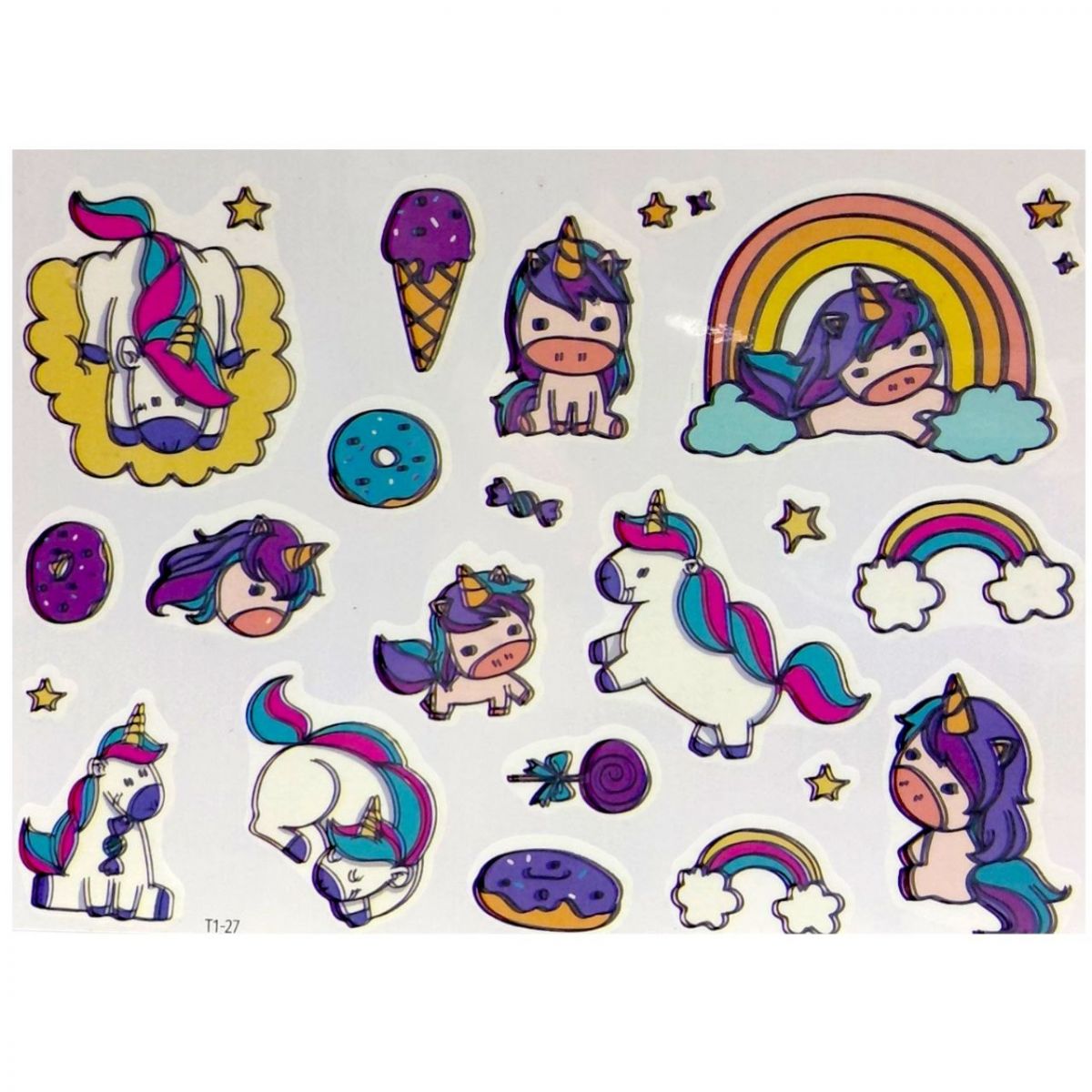 Татуировки-перебивки, временные, "Единорожки 2" (1 лист)  фото 1