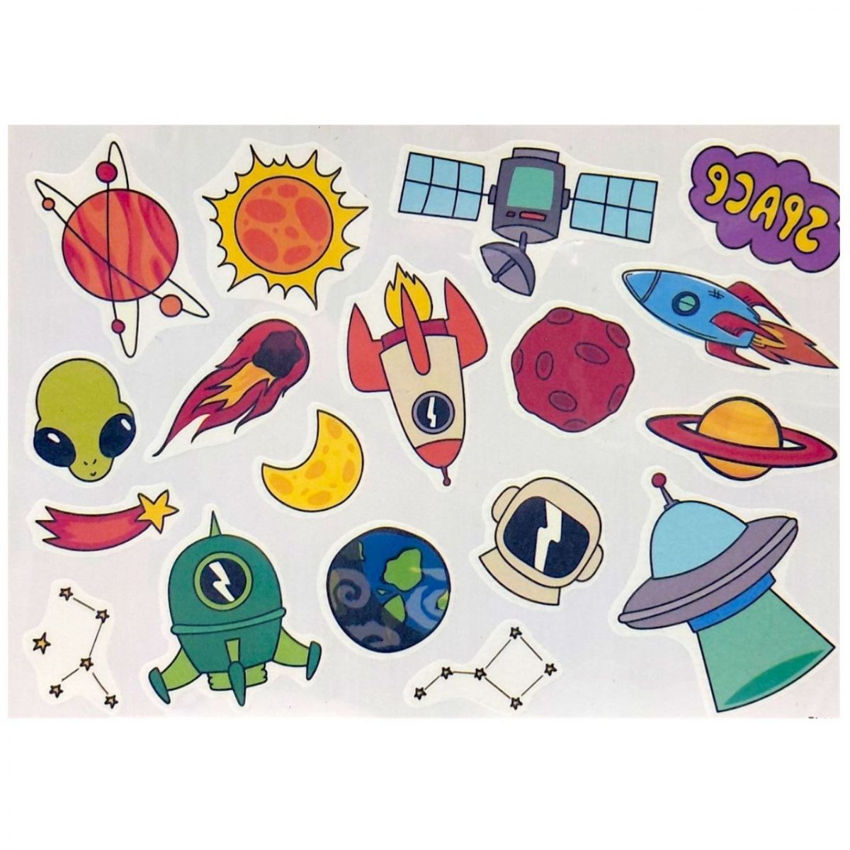 Татуировки-перебивки, временные, "Космос 2" (1 лист)  фото 1
