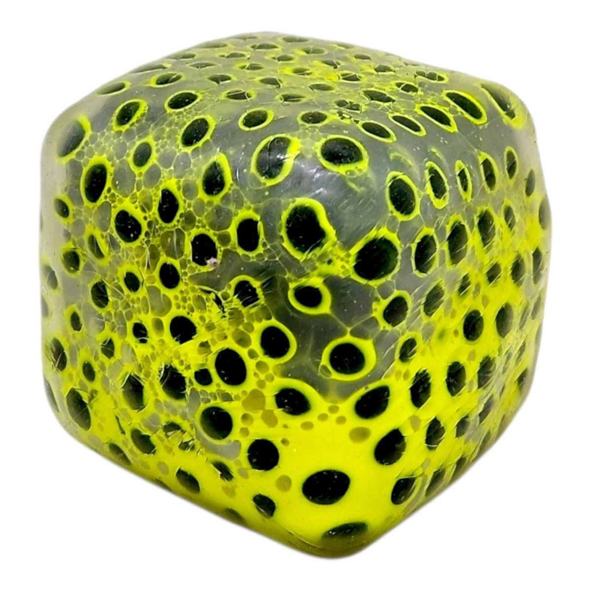 Антистрес YabbaDabba "Неоновий куб з кульками" 6см (ЖОВТИЙ)  фото 1