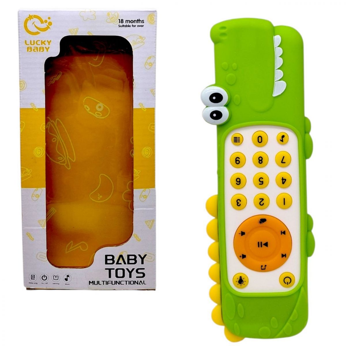 Пульт подсветки (мелодии, звуки погоды и животных, цифры, слова, озвучивание на английском языке, регулировка громкости, резиновый чехол) КРОКОДИЛ  фото 1