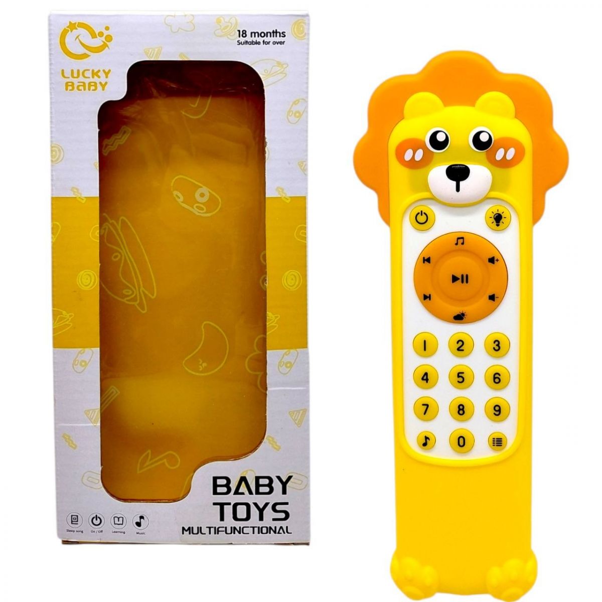 Пульт подсветки (мелодии, звуки погоды и животных, цифры, слова, озвучивание на английском языке, регулировка громкости, резиновый чехол) ЛЕВ  фото 1