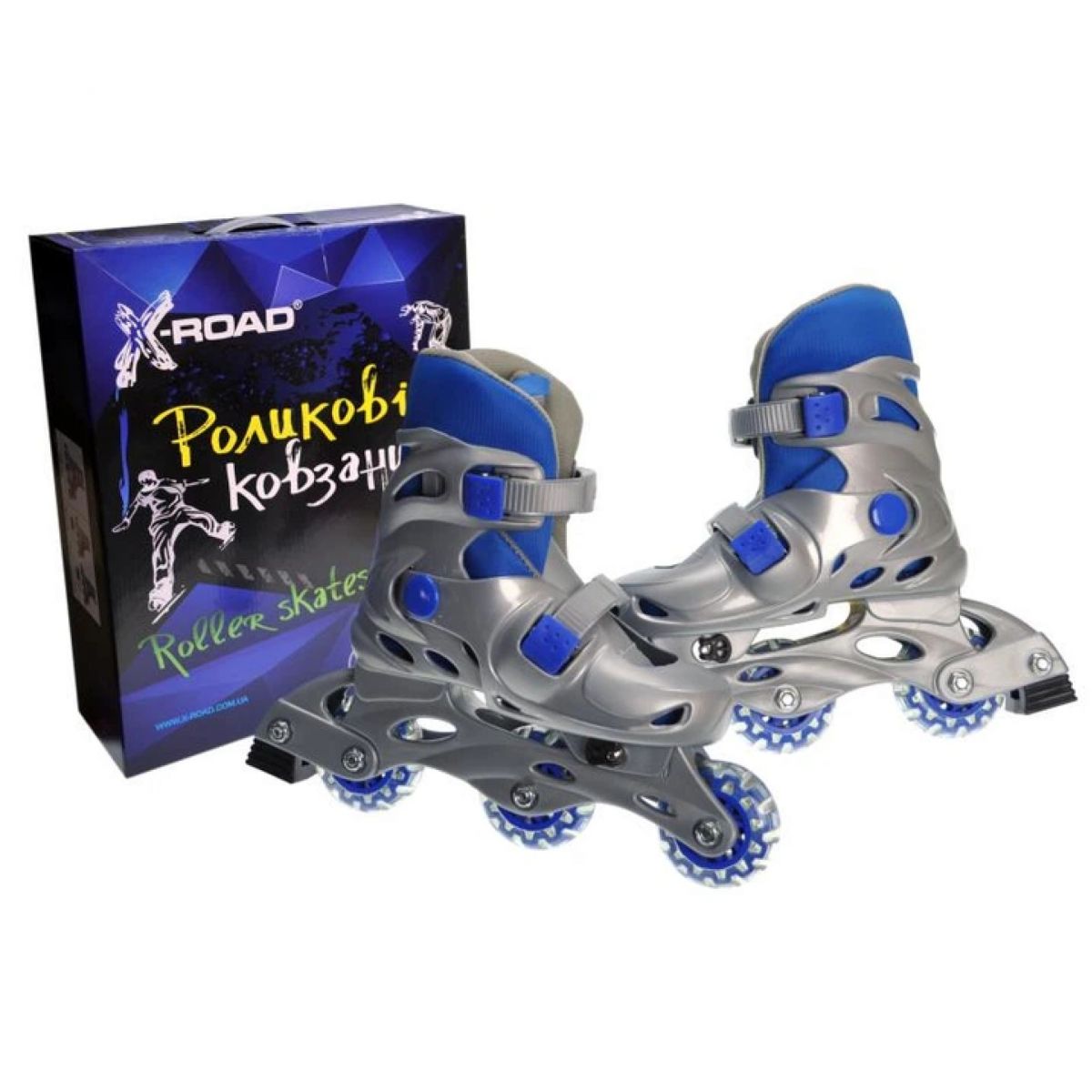 Ролики X-ROAD раздвижные синие, размер S (31-34) PW120 р. 44*36*11,5см  фото 1