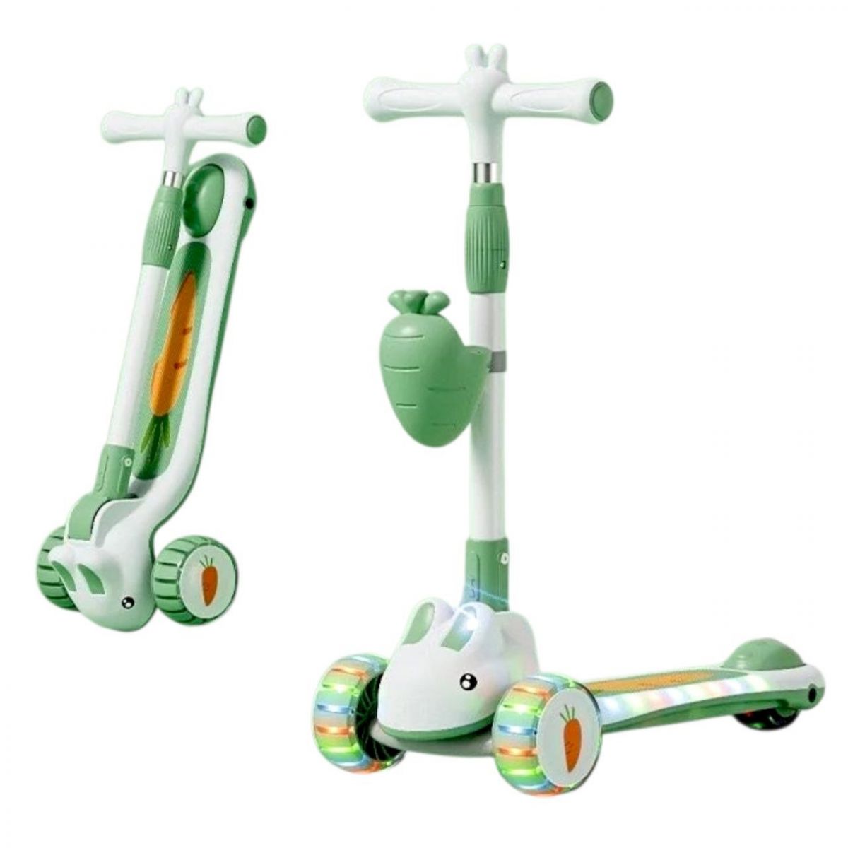 Самокат трехколесный "Skyper" (колеса PU 125х40мм со светом, озвучивание и подсветка платформы, руль складной, корзина)  фото 1