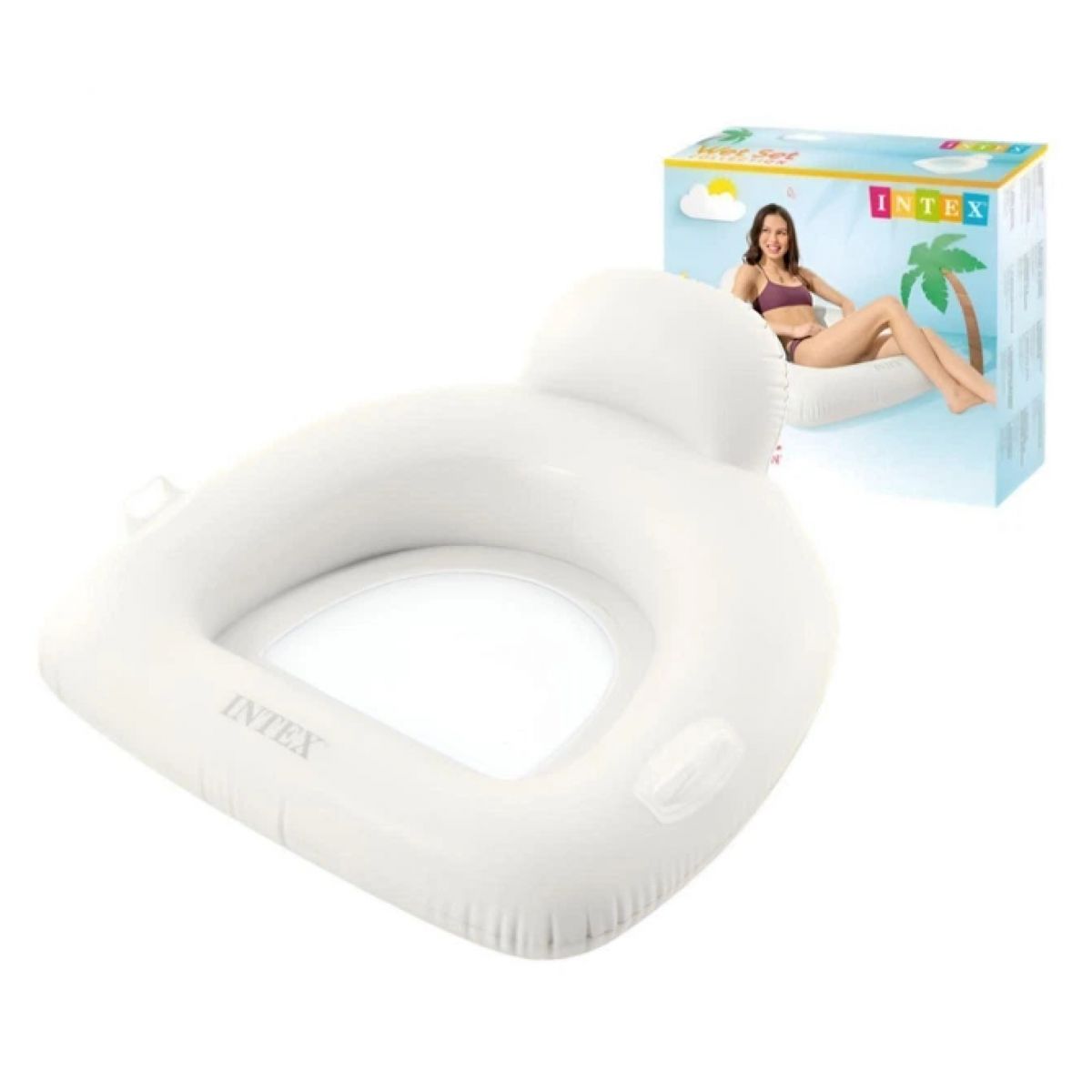 Надувний плотик в коробці 114x107 см (БІЛИЙ)  фото 1