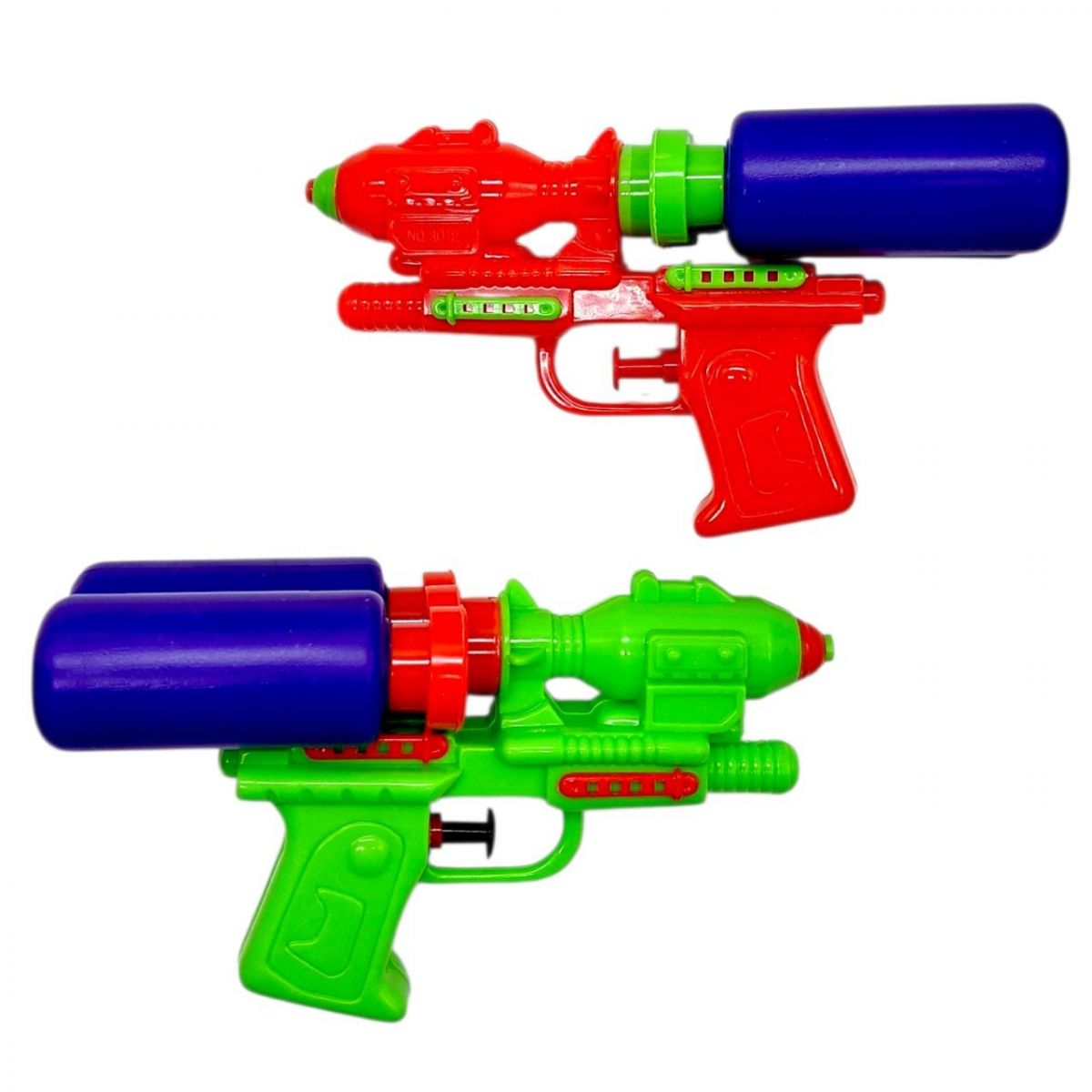 Водний пістолет, розмір: 18х7х10 см, механічний принцип, 2 резервуари для води (мікс видів)  фото 1