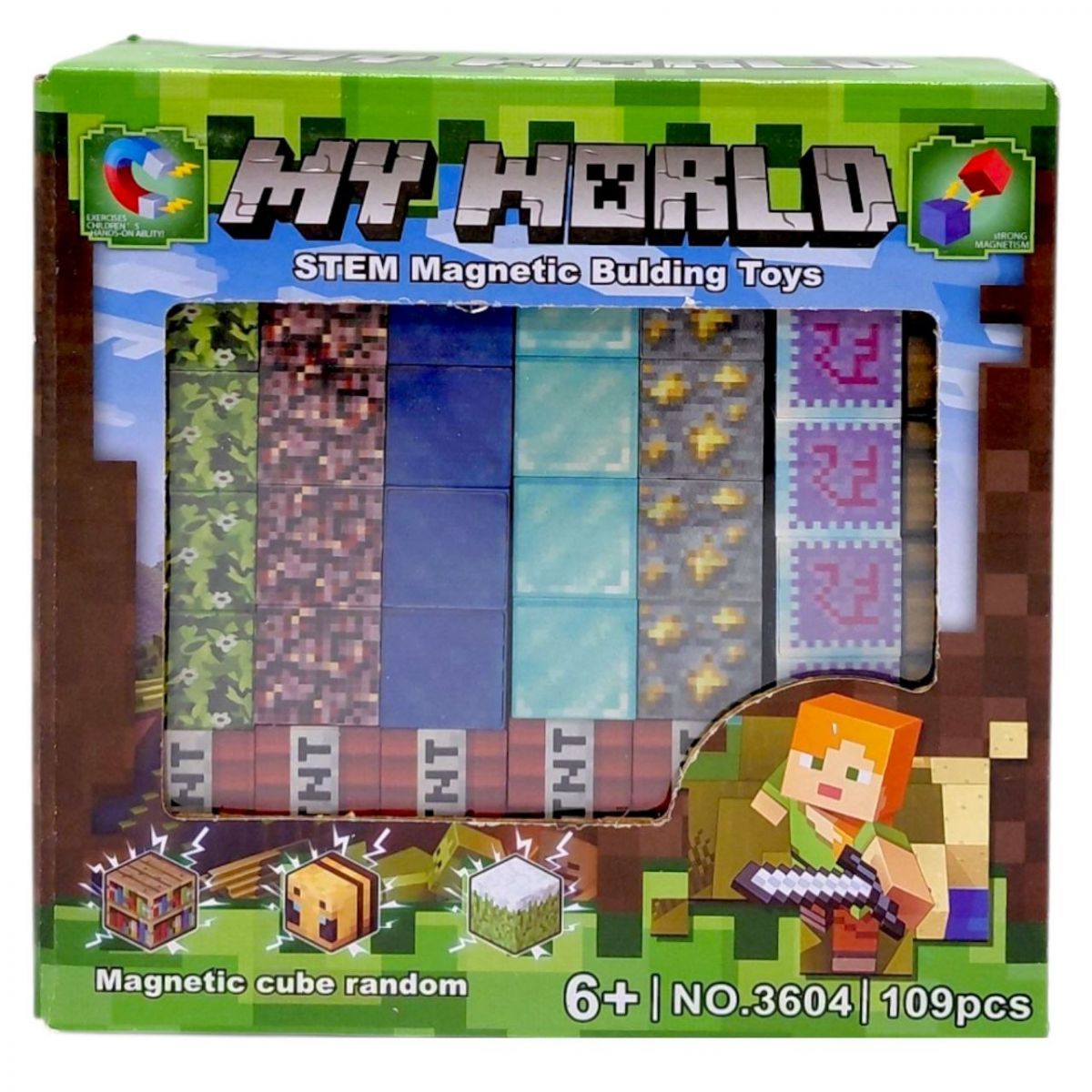 Магнітний конструктор "Майнкрафт/Minecraft" 109 деталей  фото 1