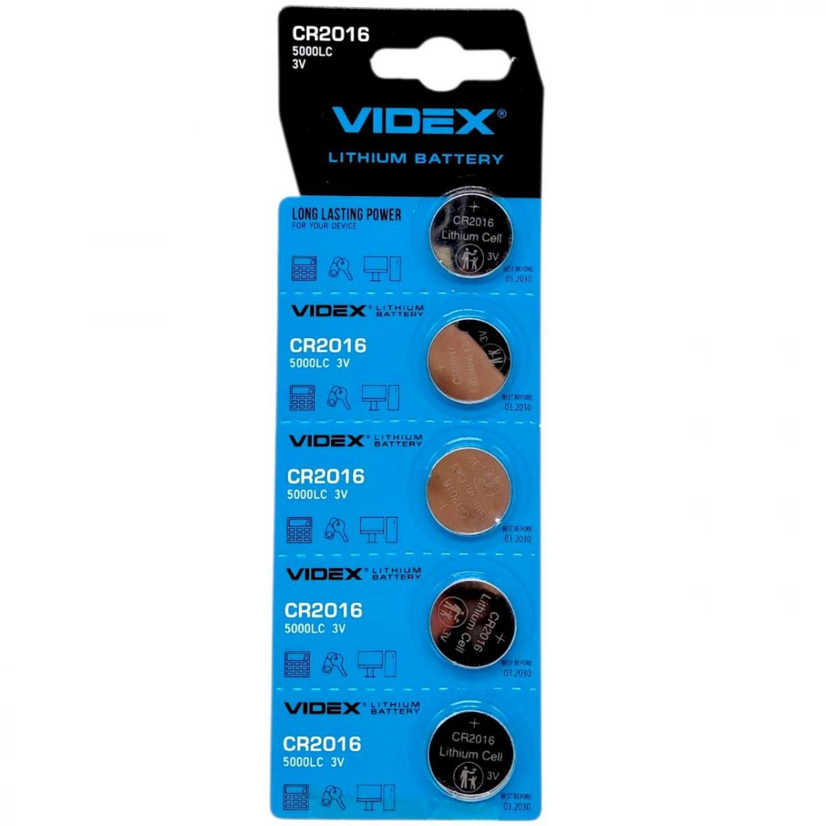 Батарейка Videx "таблетка" (5 шт на планшетке)  фото 1